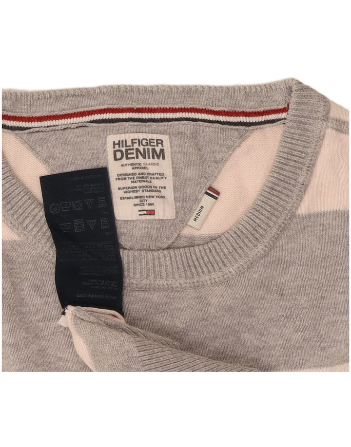 Tommy Hilfiger Jersey De Cuello Redondo Para Hombre De Algodón A Rayas Gris Medio