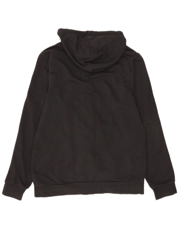 Adidas - Sudadera con capucha y cremallera para hombre, talla grande, algodón negro