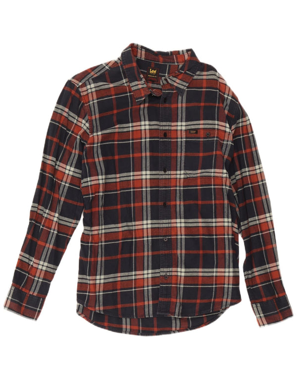 Lee Camisa De Franela De Corte Regular Para Hombre XL De Algodón A Cuadros Azul Marino