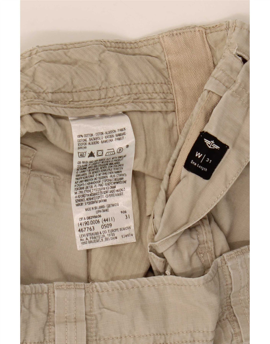 Dockers Pantalones cortos cargo de ajuste cómodo para hombre W31 Algodón beige medio