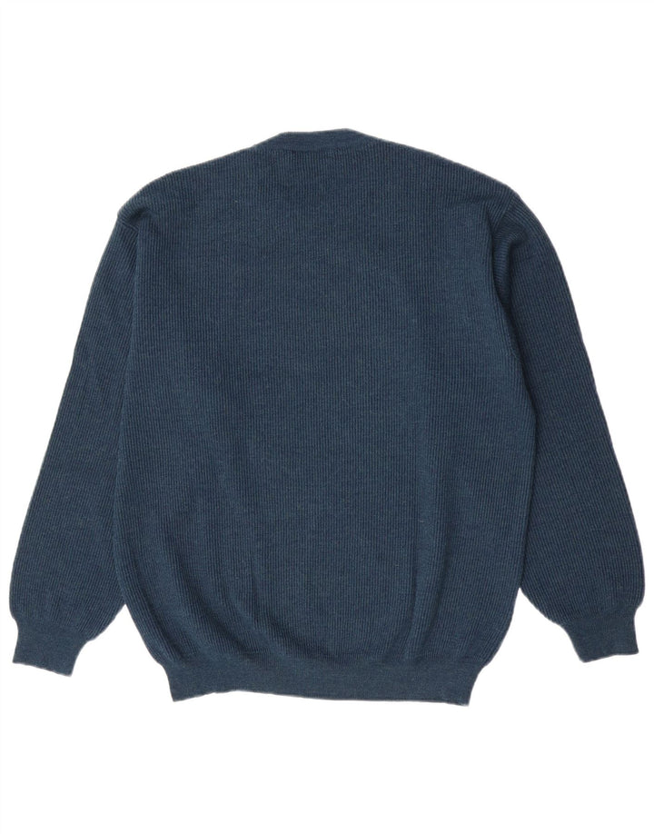 Il Granchio - Jersey de cuello redondo para hombre, talla grande, azul marino