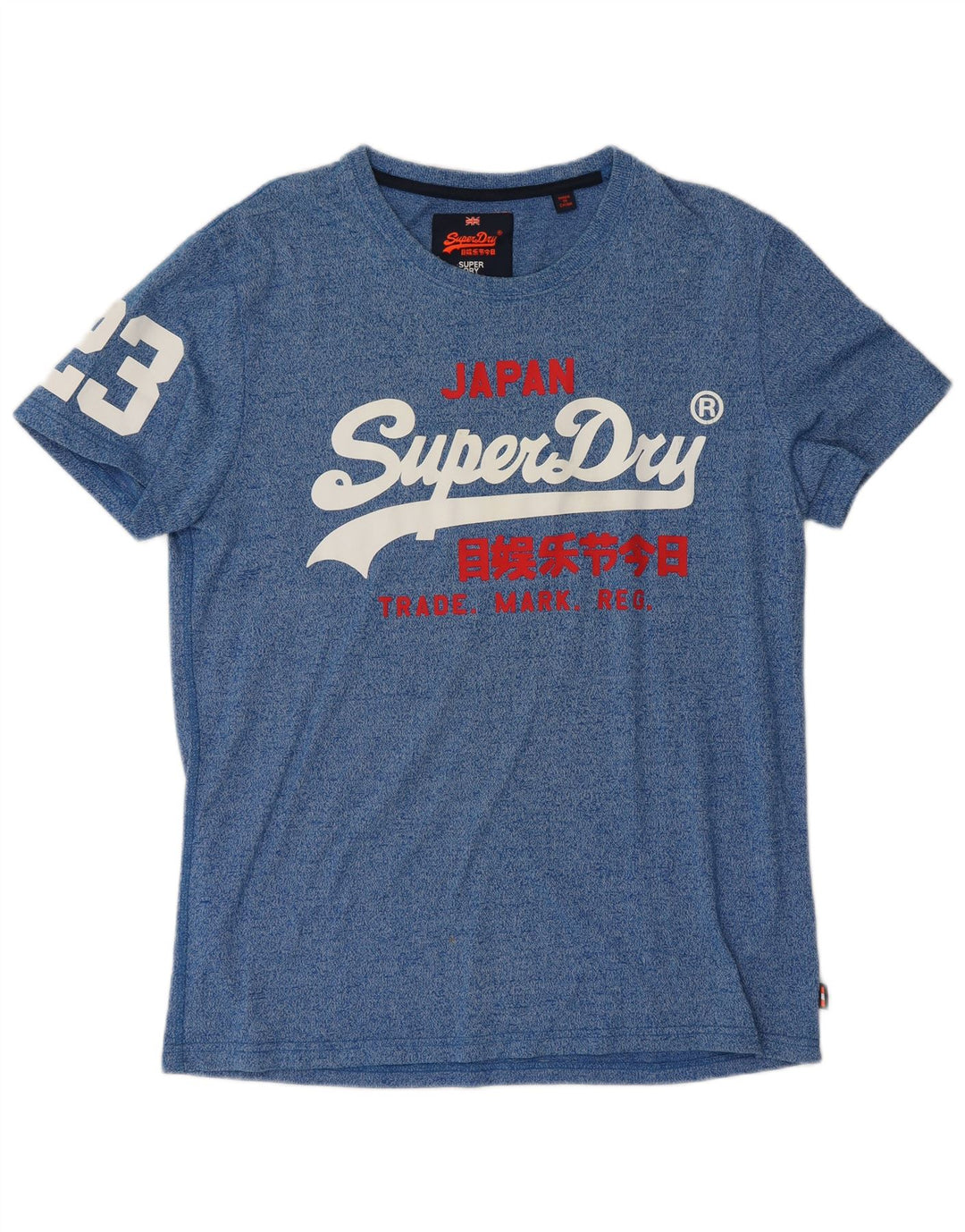 Superdry Camiseta gráfica para hombre Top XL de algodón moteado en azul