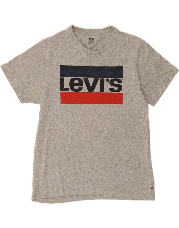 LEVI'S Mens Graphic T-Shirt Top Medium Grey Cotton Vintage Levi's and Second-Hand Levi's from Messina Hembry 