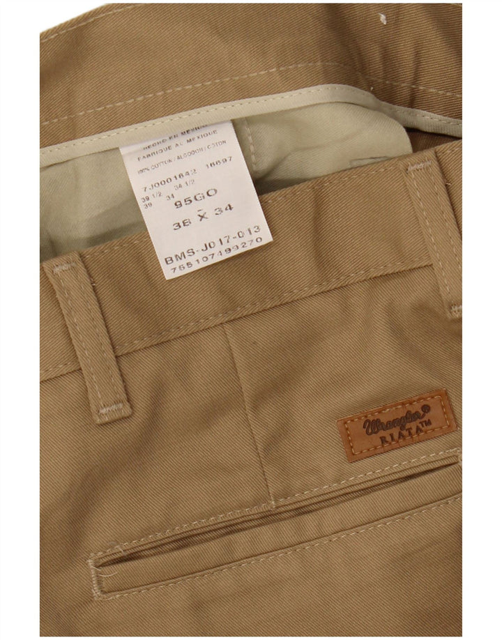 WRANGLER Pantalón chino con pinzas para hombre W38 L34 Algodón beige