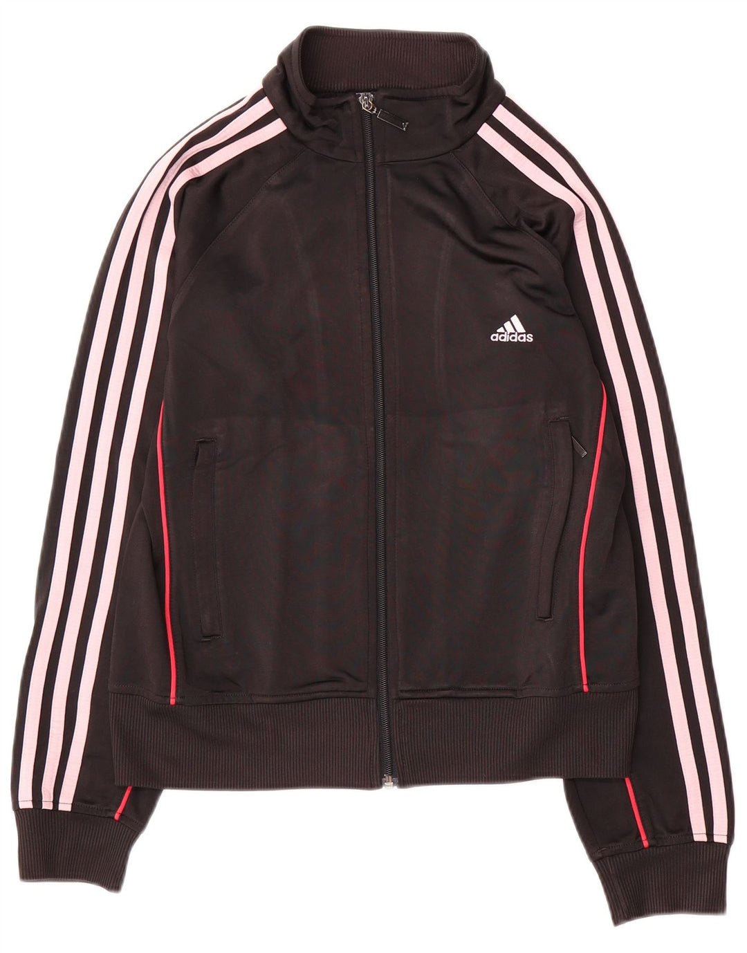 Adidas Mujer Chándal Top Chaqueta UK 12 Mediano Negro Poliéster
