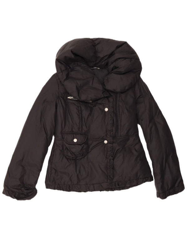 Stefanel Chaqueta acolchada para mujer UK 42 Medium Black Nylon