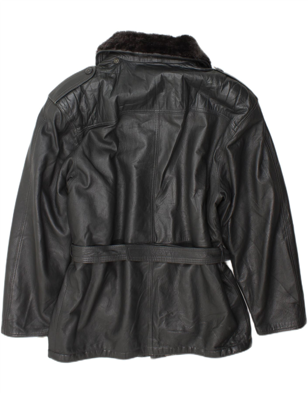 Chaqueta de cuero militar vintage para hombre IT 54 2XL Gris