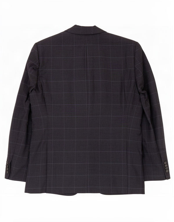 Marks & Spencer Chaqueta tipo blazer de 2 botones para hombre UK 44 XL Lino a cuadros azul marino