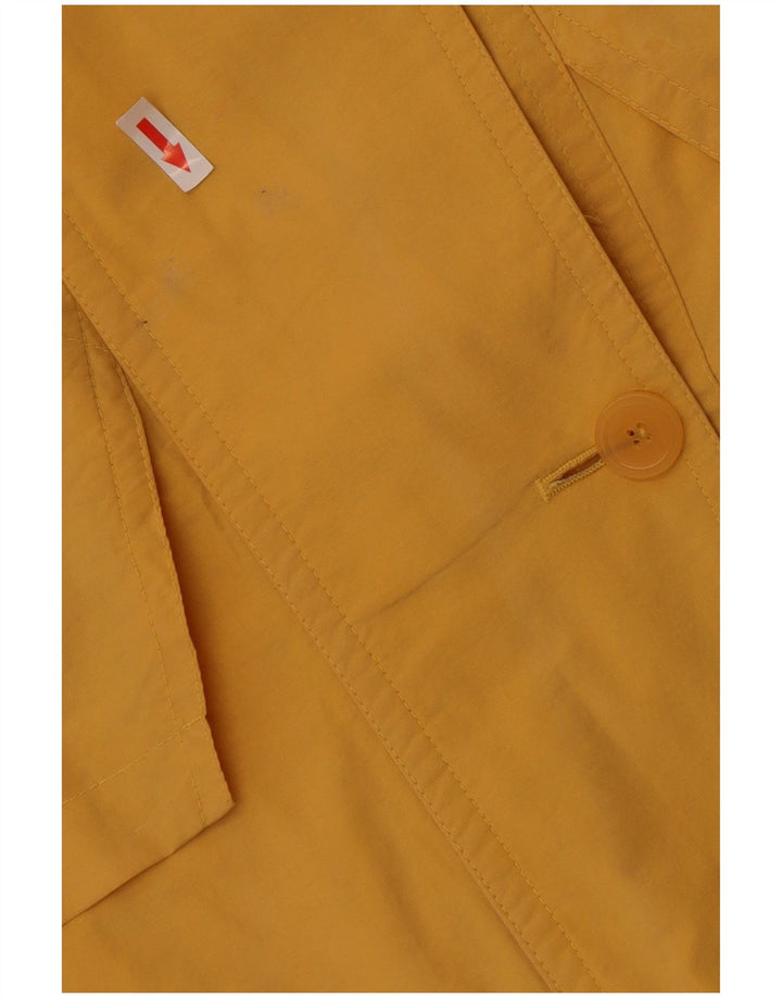 Vintage mujer oversize gabardina Reino Unido 14 algodón amarillo grande