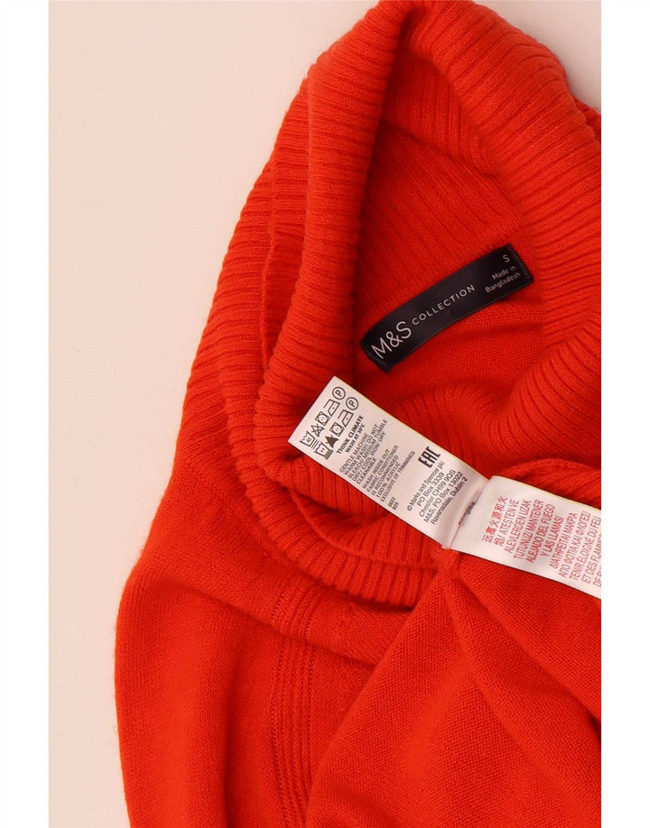 Marks & Spencer Suéter con cuello vuelto para mujer UK 10 Pequeño Acrílico rojo