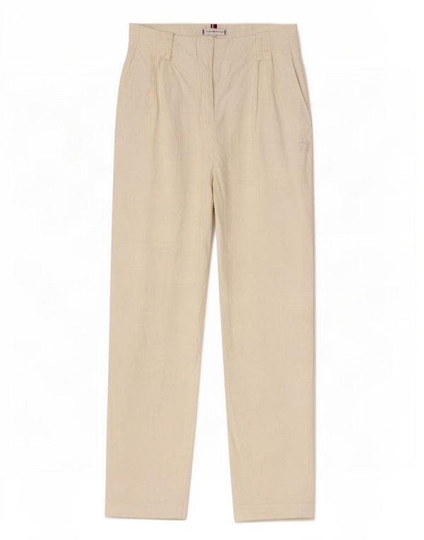 Tommy Hilfiger Pantalones chinos de cintura alta para mujer UK 4 XS W24 L24 Blanco