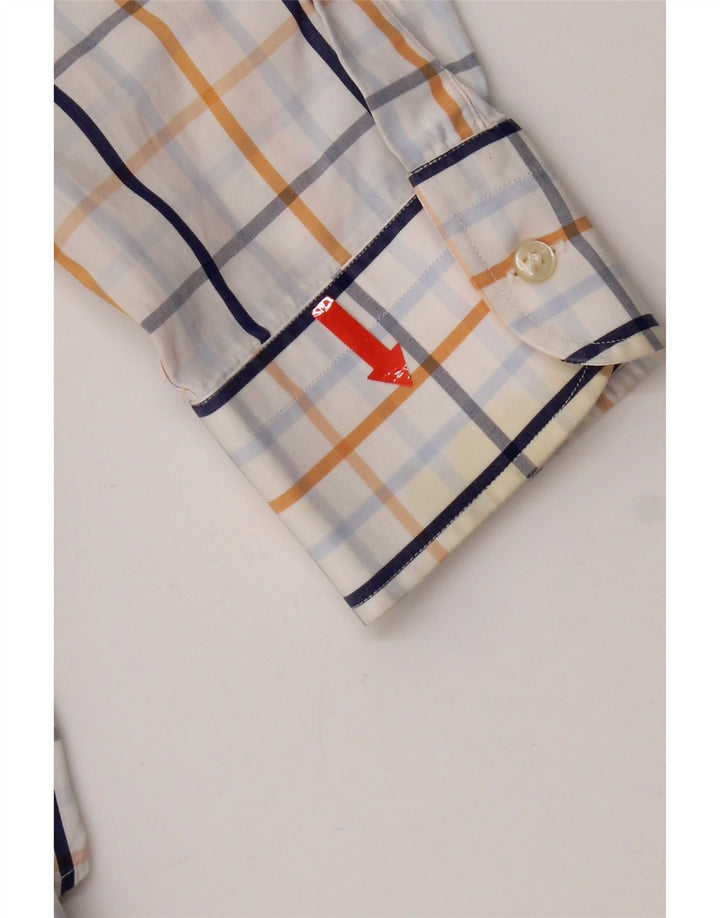 Camisa para hombre Paul & Shark Talla 44 XL Algodón a cuadros blanco