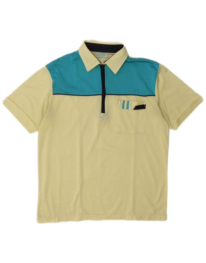 Canda Polo para hombre IT 44/46 Small Amarillo Colorblock