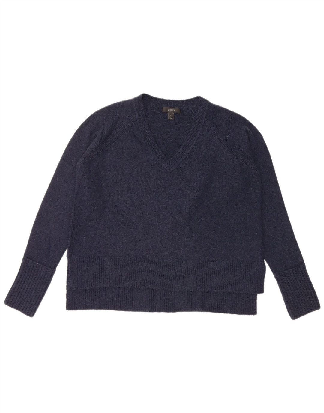 J. CREW Suéter tipo jersey de gran tamaño con cuello en V para mujer UK 10 Small Azul marino