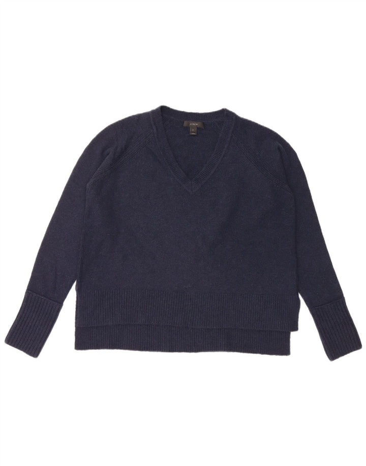 J. CREW Suéter tipo jersey de gran tamaño con cuello en V para mujer UK 10 Small Azul marino