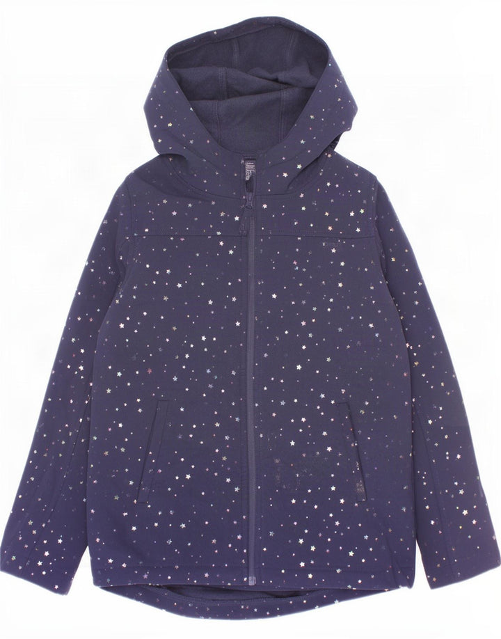 Mountain Warehouse Chaqueta cortavientos para niña de 9 a 10 años, color azul marino con lunares
