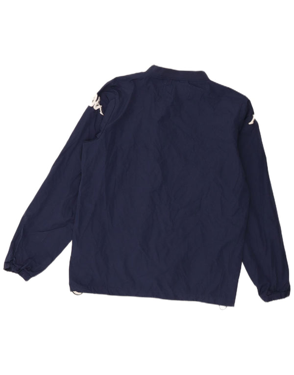 Kappa Mens Graphic Graphic Top Manga Larga Medio Azul Marino Poliéster