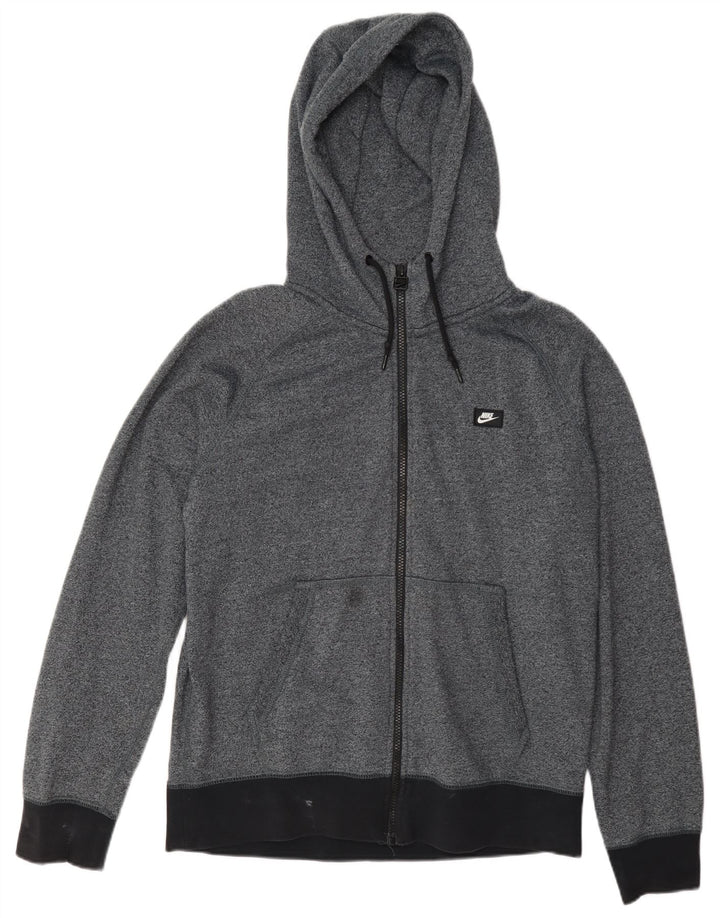 Nike - Sudadera con capucha y cremallera para hombre, algodón moteado en azul marino mediano