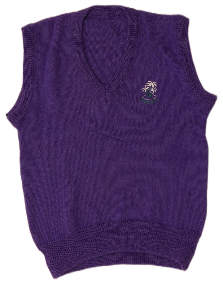 Vintage Hombres Chaleco Tank Top Medio Púrpura