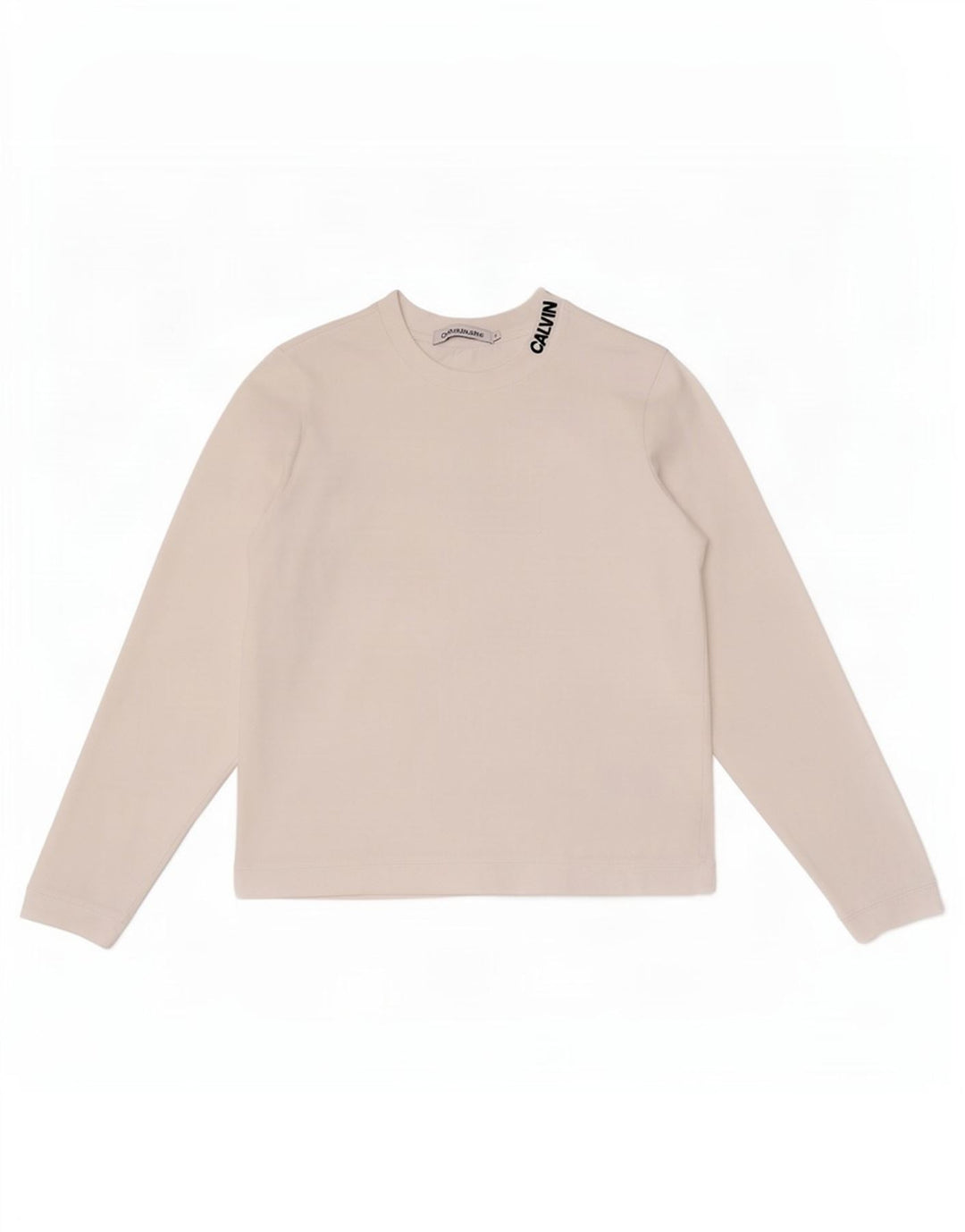 Calvin Klein Jeans Mujer Top Manga Larga Reino Unido 10 Pequeño Blanco