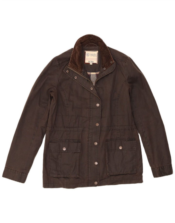 Chaqueta de algodón encerado para mujer Fat Face UK 10 Small Brown Cotton