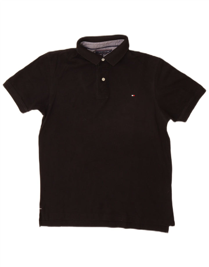 Tommy Hilfiger Polo para hombre grande de algodón negro