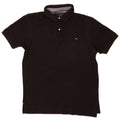 Tommy Hilfiger Polo para hombre grande de algodón negro