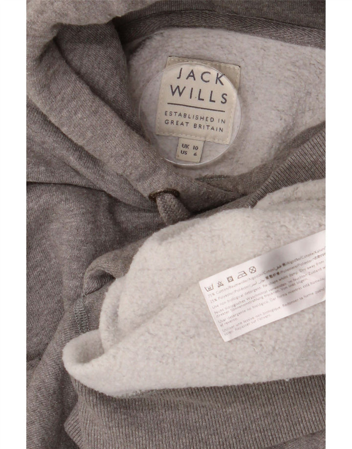 JACK WILLS Jersey con capucha extragrande Salcombe Devon para mujer UK 10 Small Grey