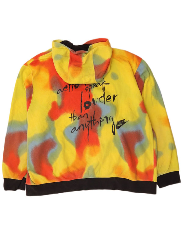Nike - Sudadera con capucha gráfica para hombre, talla 2XL, algodón teñido anudado amarillo