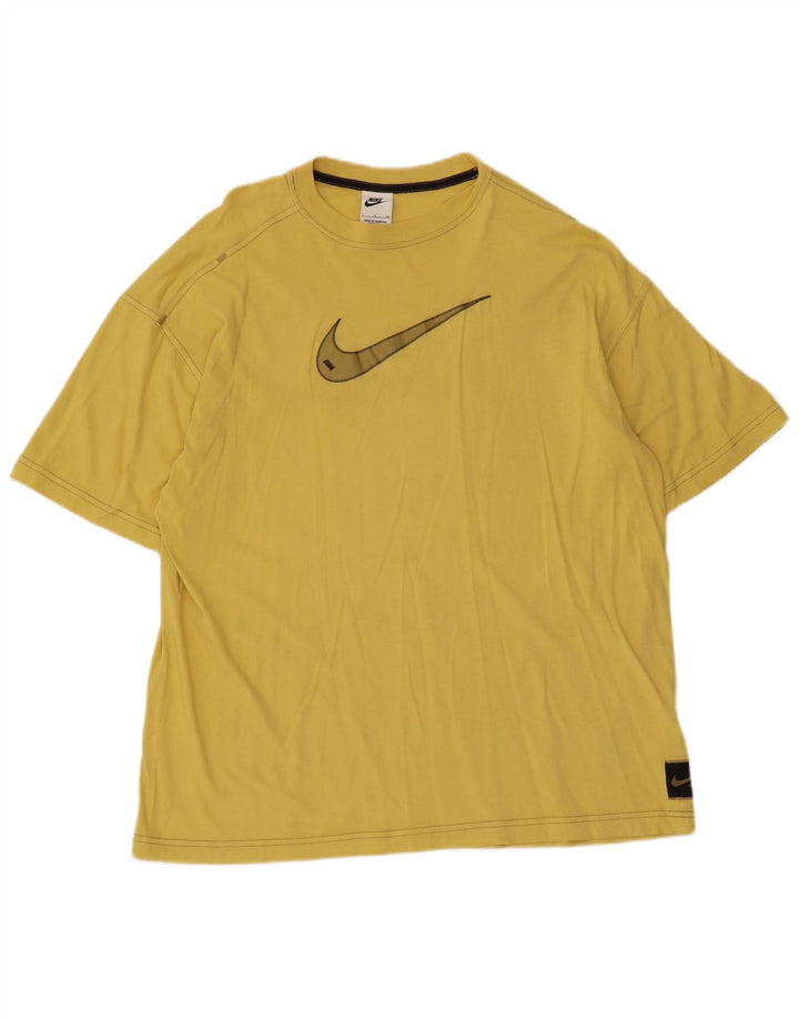 Nike - Camiseta gráfica para hombre, talla pequeña, algodón amarillo