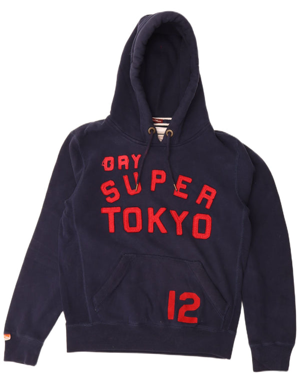 Superdry Jersey con capucha gráfica para hombre XL Algodón azul marino