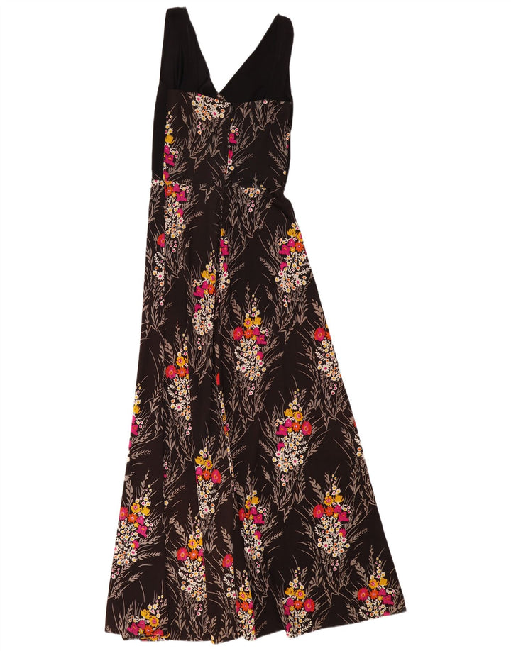 VINTAGE Vestido maxi sin mangas para mujer Reino Unido 4 XS Negro Floral