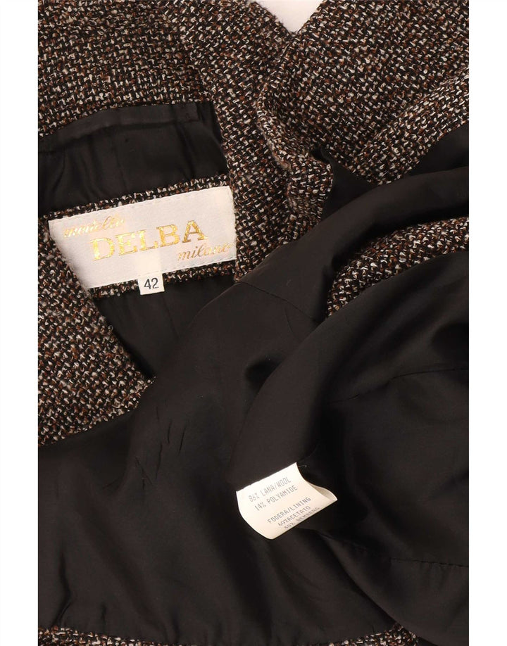 Delba Chaqueta tipo blazer con doble botonadura para mujer EU 42 Large Lana moteada marrón