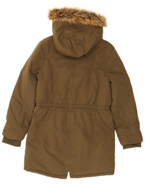 Parka con capucha para niña Fat Face 12-13 años Caqui Algodón