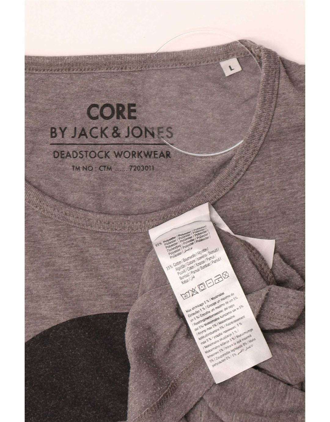 Jack & Jones Mens Core Graphic Camiseta Top Grande Gris Poliéster