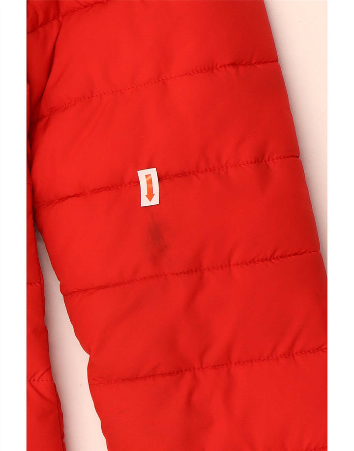 Superdry Abrigo acolchado con capucha para mujer, talla 8, poliéster rojo pequeño