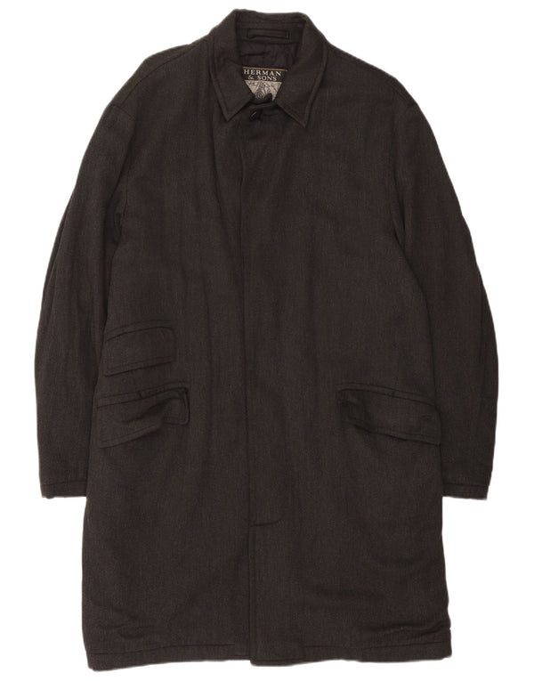 Herman & Sons Abrigo para hombre Reino Unido 40 Grande Gris