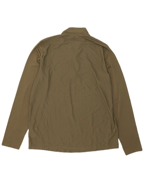 Adidas Hombre Aeroready Zip Neck Jersey Chándal Top Grande Caqui Poliéster