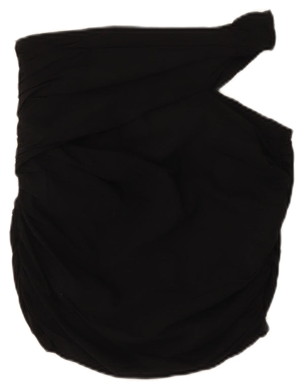 Zara Top corto con un hombro para mujer UK 8 Small Viscosa negra