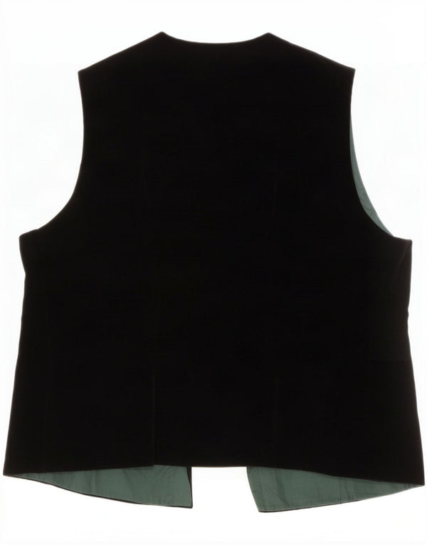 Chaleco de terciopelo vintage para mujer UK 18 XL Negro