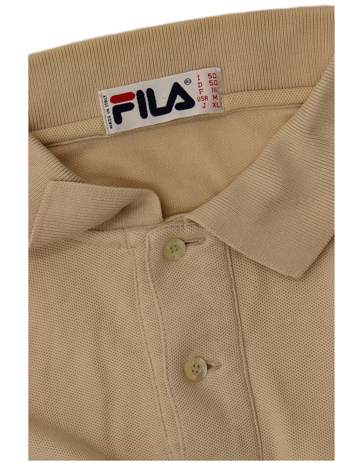 FILA Polo de manga larga para hombre IT 50 Medium Beige