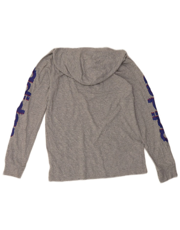 Adidas Camiseta gráfica con capucha para niños, manga larga, 14-15 años, algodón gris grande