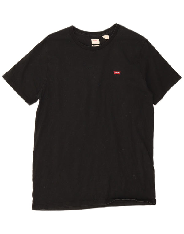 Levi's Camiseta estándar para hombre Top mediano de algodón negro
