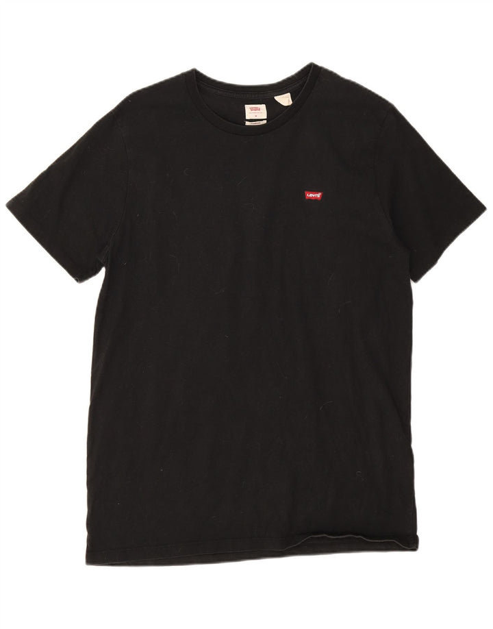 Levi's Camiseta estándar para hombre Top mediano de algodón negro