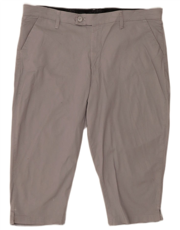 LEE Bermudas de cintura alta para mujer, talla 16, 2XL, W38, algodón gris