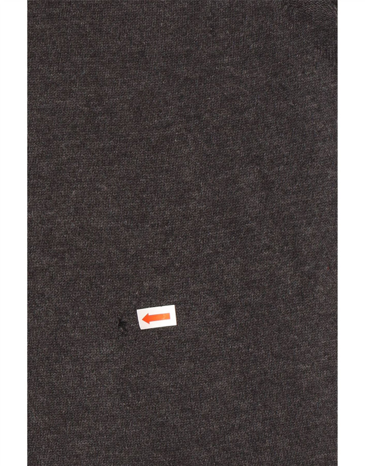 HUGO BOSS Jersey con cuello redondo para hombre de algodón gris medio