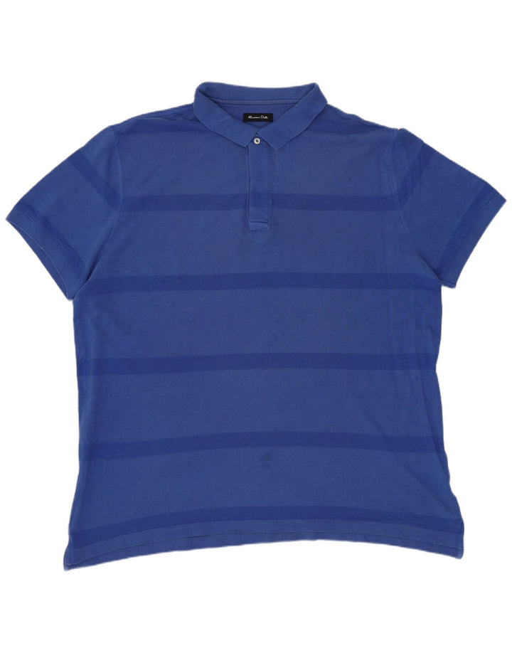 MASSIMO DUTTI Polo Hombre 2XL Azul Rayas