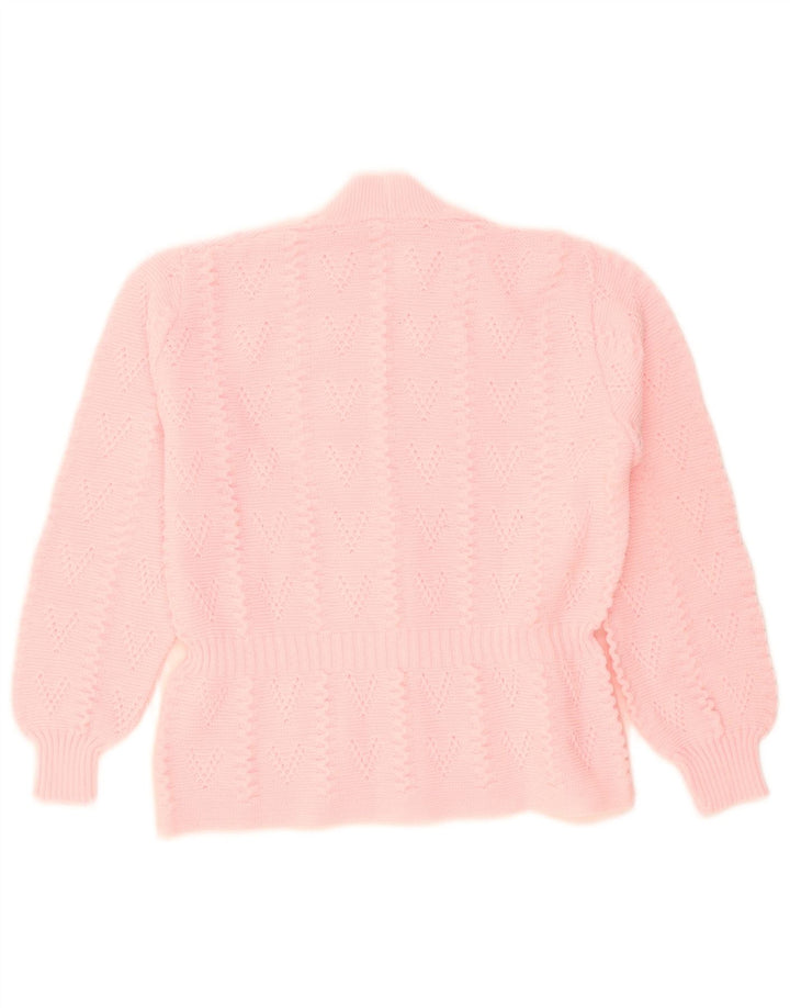 Vintage mujer Cardigan suéter Reino Unido 14 acrílico rosa medio
