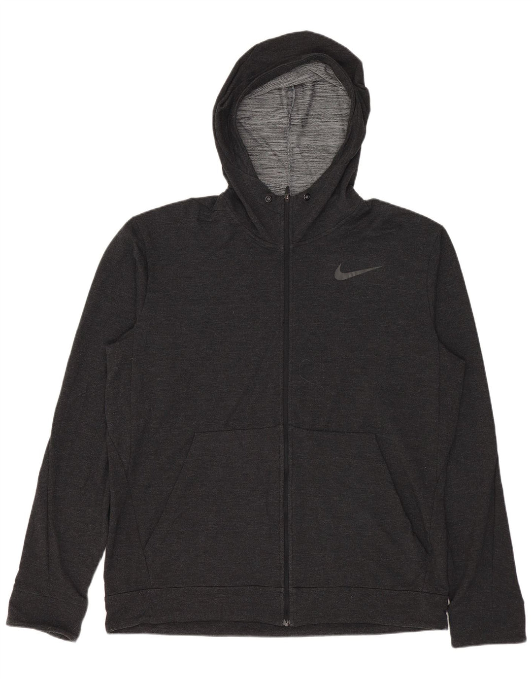 Nike Dri Fit Sudadera con capucha y cremallera para hombre, talla grande, rayón gris