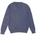 Marks & Spencer Jersey con cuello en V para hombre de algodón azul medio